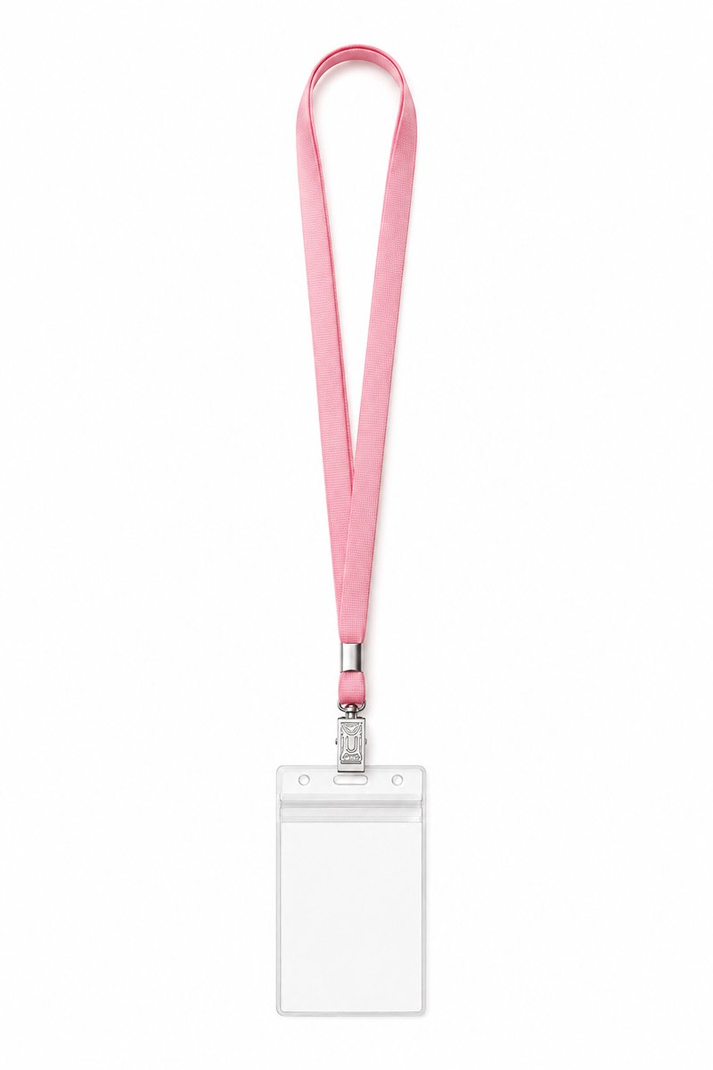 4SMH® Roze Lanyard met Badgehouder 5 Stuks - Sleutelkoord - Keycord met Pashouder - ID Kaarthouder - Nekkoord voor Badge - Werk Zorg School Evenementen