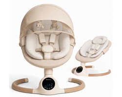 BEBE2LUXE ALPHA Elektrische Babyschommel en Wipstoel, Bluetooth-compatibel, draagbare rustgevende babystoel met schommelbewegingen en ingebouwde geluiden