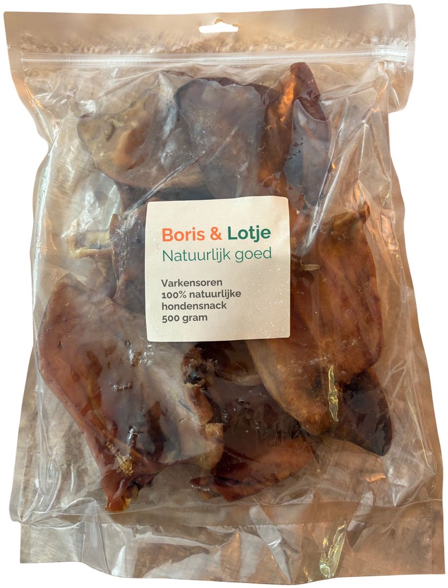 Boris & Lotje Varkensoren 100% natuurlijke hondensnack 500 gram