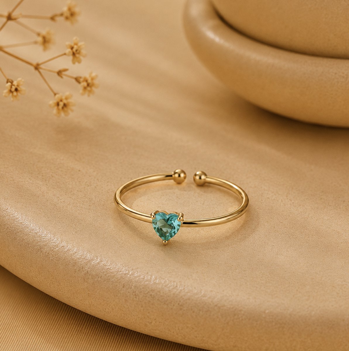 Maevi® Geboortesteen Ring - Maand: December - Geboortesteen / Geboorte Cadeau - Kraamcadeau - Ring / Sieraad - Geboortesteen / Birthstone - Hoge Kwaliteit - Roestvrijstaal / RVS / Stainless Steel - Verkleurt Niet - Incl. Luxe Verpakking - Verstelbaar