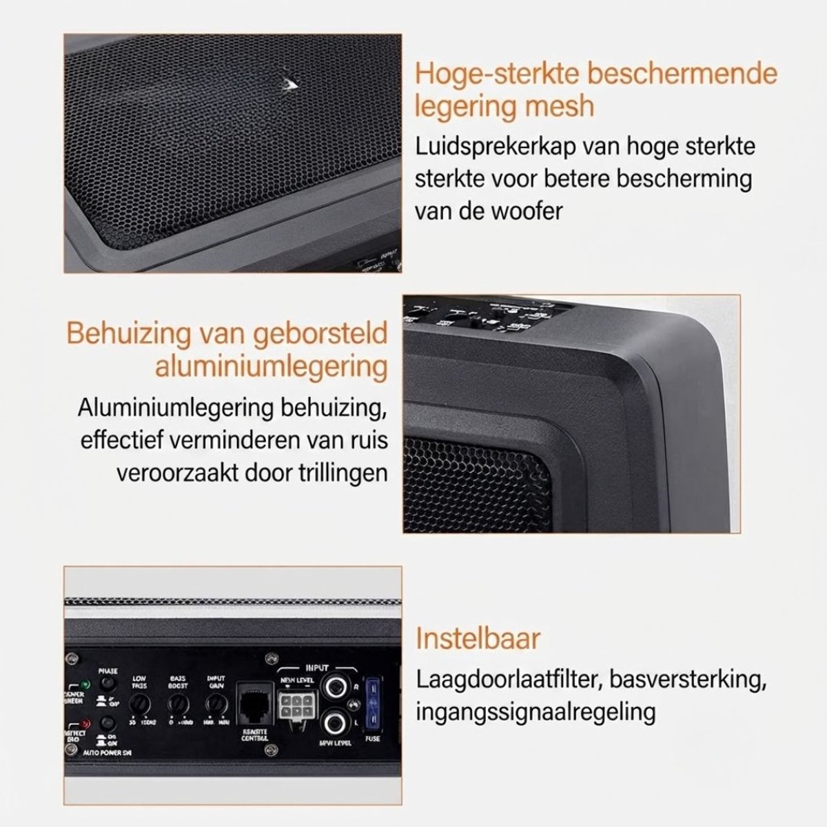 Underseat Subwoofer - Auto Versterking - Speakers – foto 6