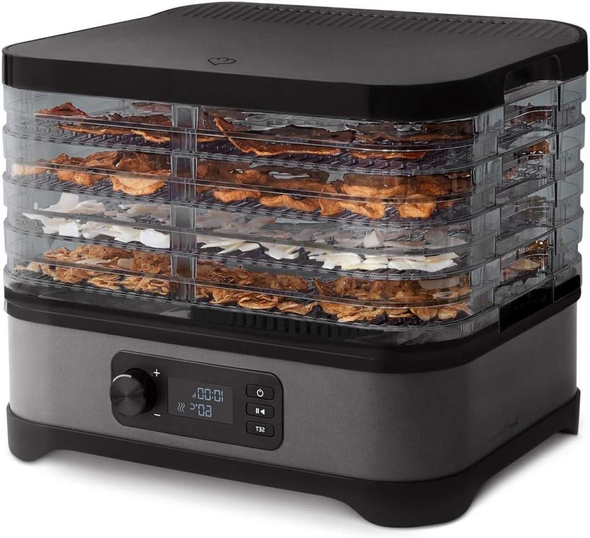 Voedseldroger Dehydrator - Droogapparaat Fruit Vlees - Gezonde Snacks Maken - 5 Inclusief Niveaus