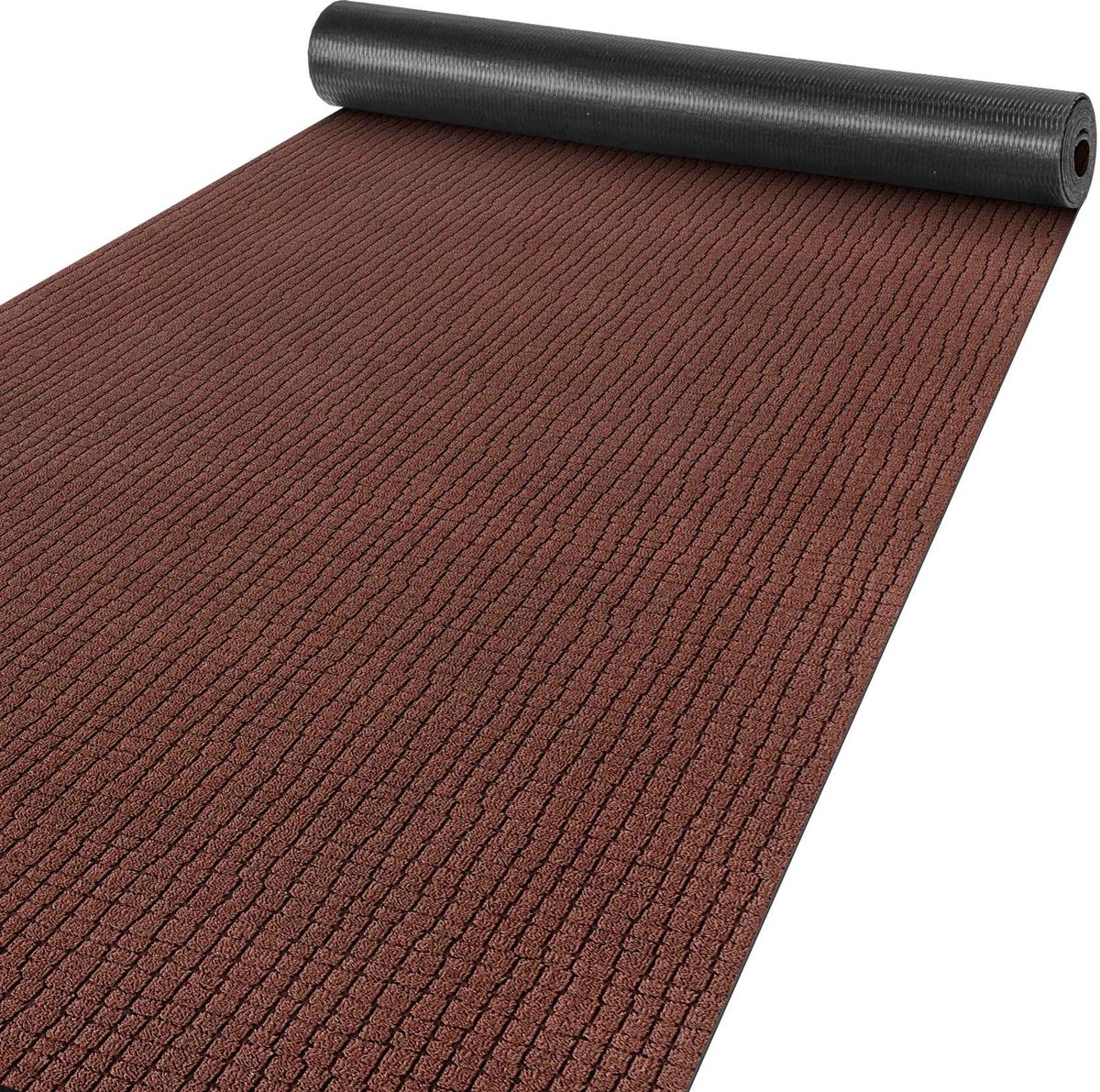 ANRO Tapijtloper Wilson Bruin 140x67cm – Velours Gangloper Antislip Keukenloper Hal Op Maat