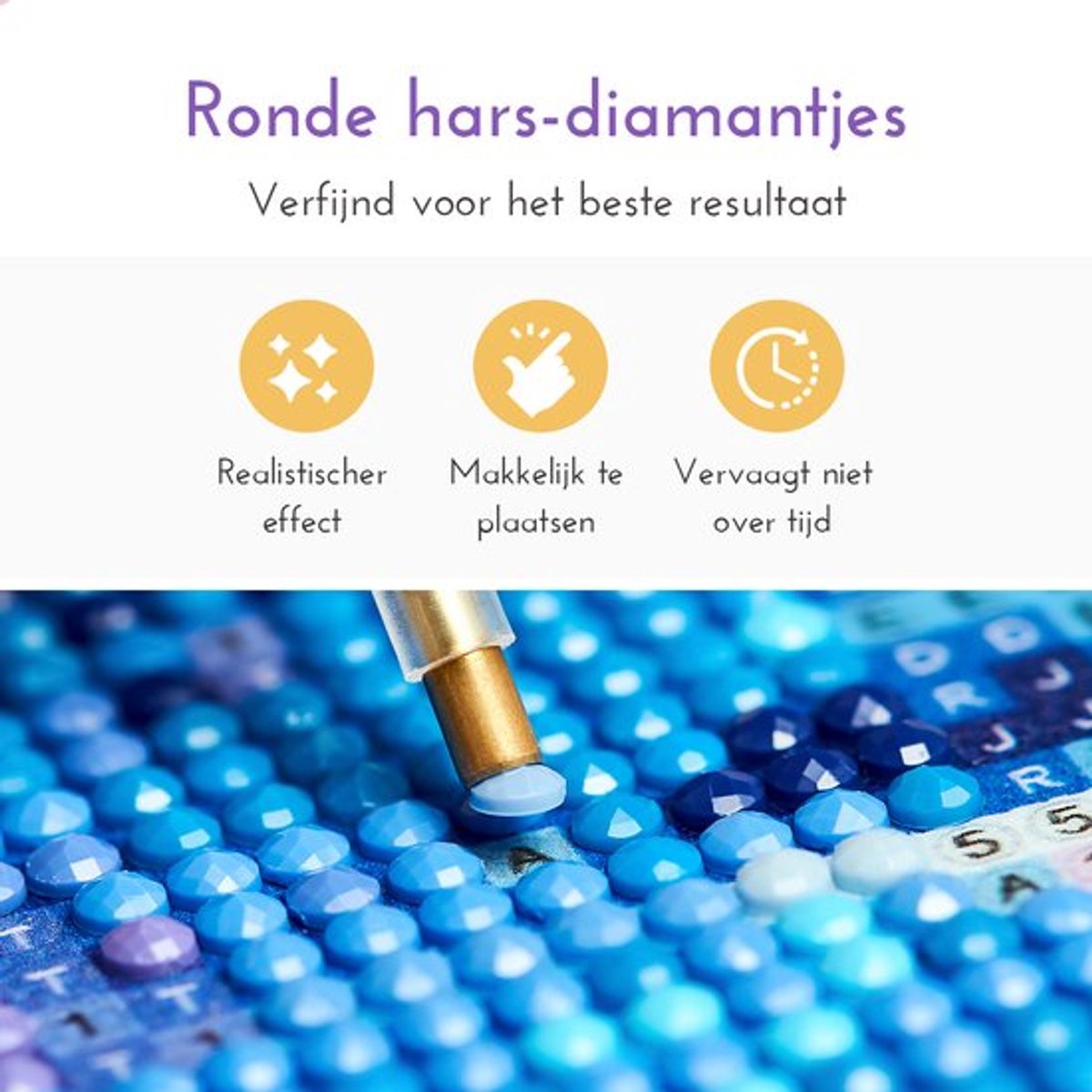Lienz® Diamond Painting volwassenen 40x40cm – Rond – Koeien in bus — afbeelding 9