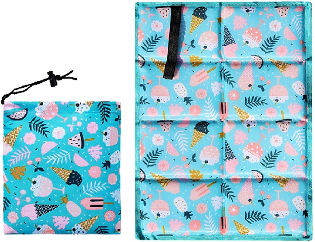 Opvouwbaar, isolerend zitkussen voor buiten – set van 2 – zitkussen voor kinderen – waterdichte speelmat – wandelaccessoire – Diep blauw