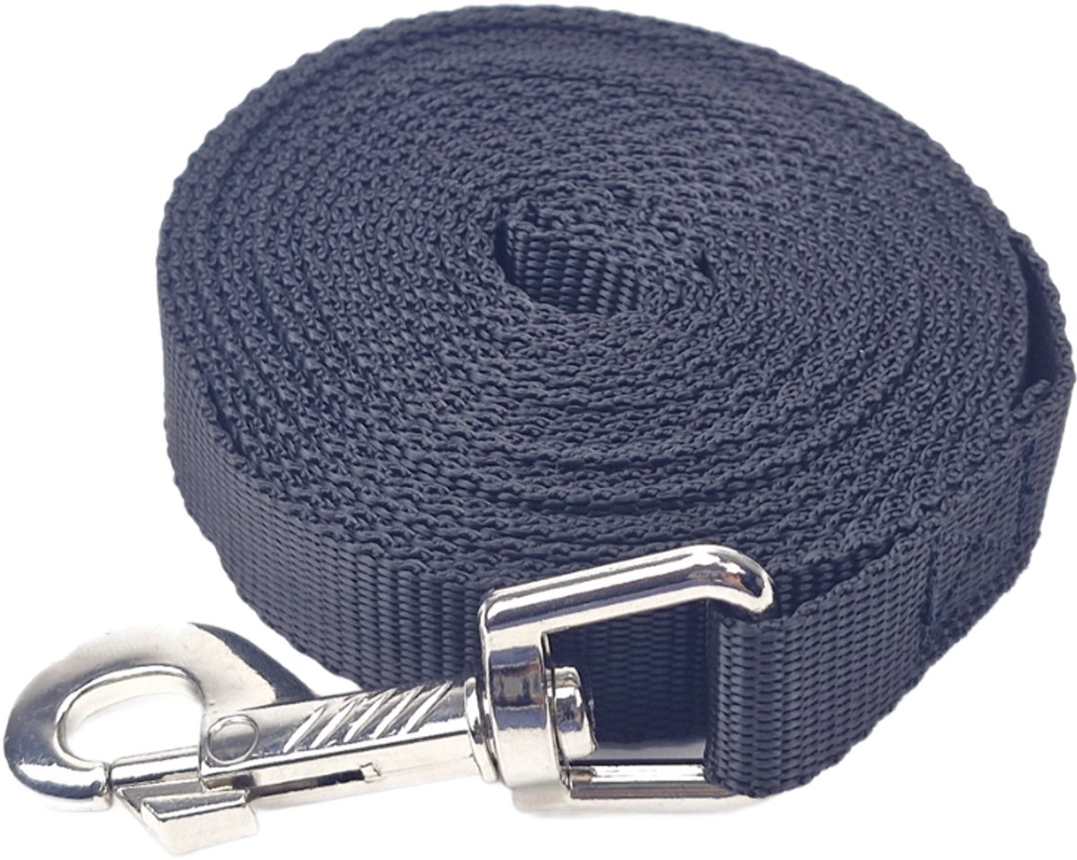 BCF-Products Hondenriem - Hondenriemen - 5 Meter - Zwart - Hondenlijn - Leiband - Sleeplijn - Looplijn - Trainingslijn