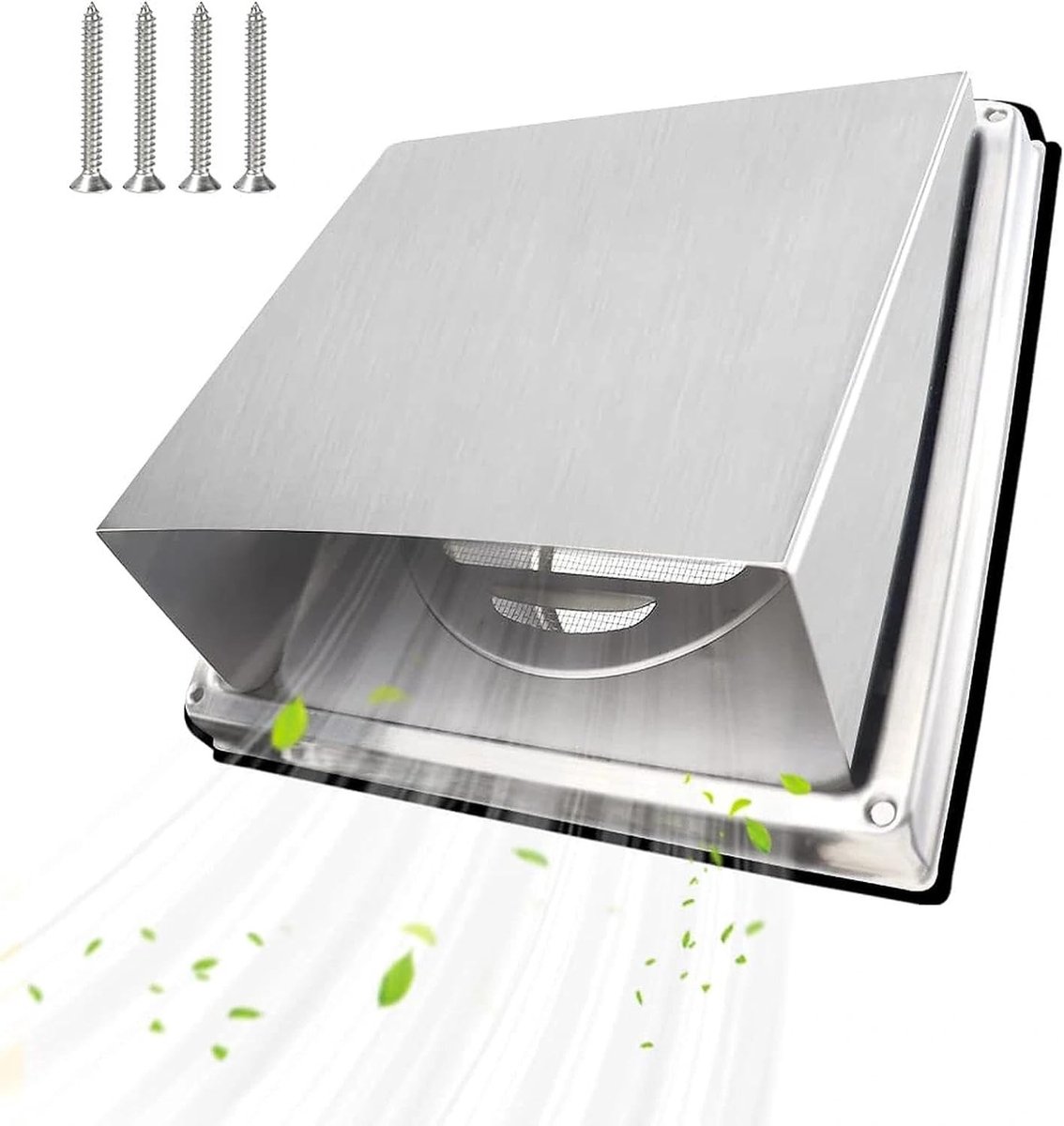 Ventilatierooster 100mm voor Badkamer met Insectenwerend Gaas en Roestvrijstalen Afwerking