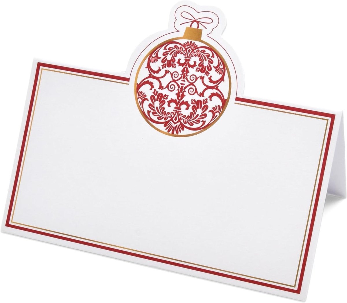 Plaatskaarten Kerst - Naamkaartjes Tafel - Feestelijke Decoratie - Elegant Klokontwerp - 100 Stuks - Wit Papier