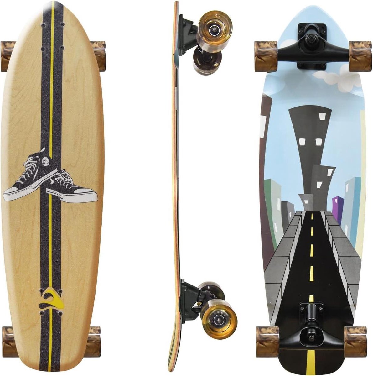 Compleet Skateboard Pro Cruiser Board Straat Cruisen Canadees Esdoorn Dek 33 Inch Stad