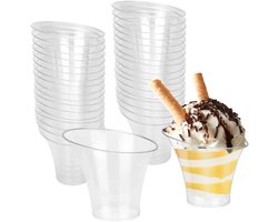 Dessertbekers - Pudding glaasjes - Desserts serveren - Herbruikbaar en duurzaam - 50 stuks - Transparant