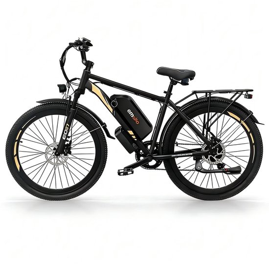 EC27 Elektrische fiets 48V 17.5 A batterij, 75km lange levensduur van de batterij, 250W motor, topsnelheid 25km / h, 27.5-Inch wielen en achterrek — afbeelding 2