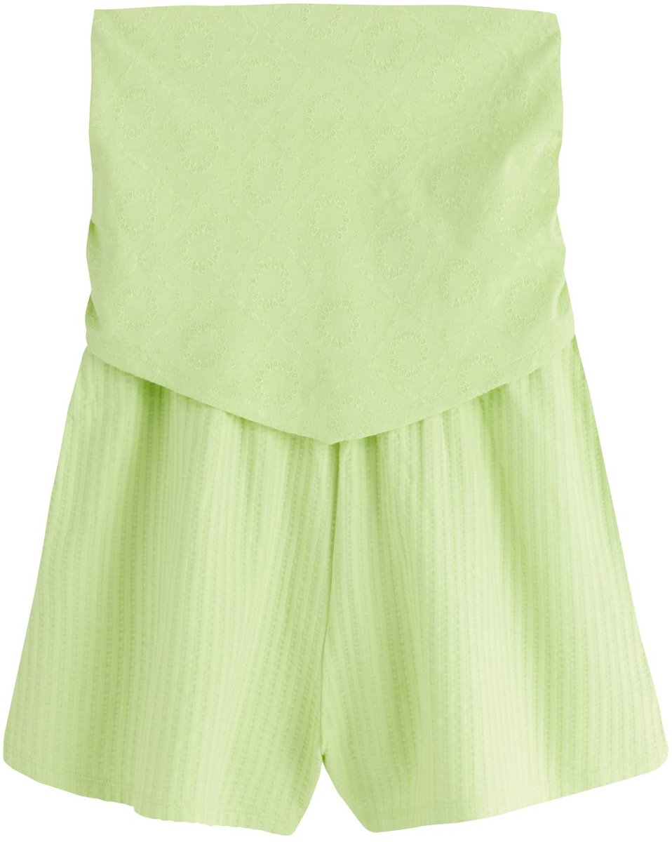 Next - Dames - Jersey bandeau-playsuit met puntige zoom - Groen
