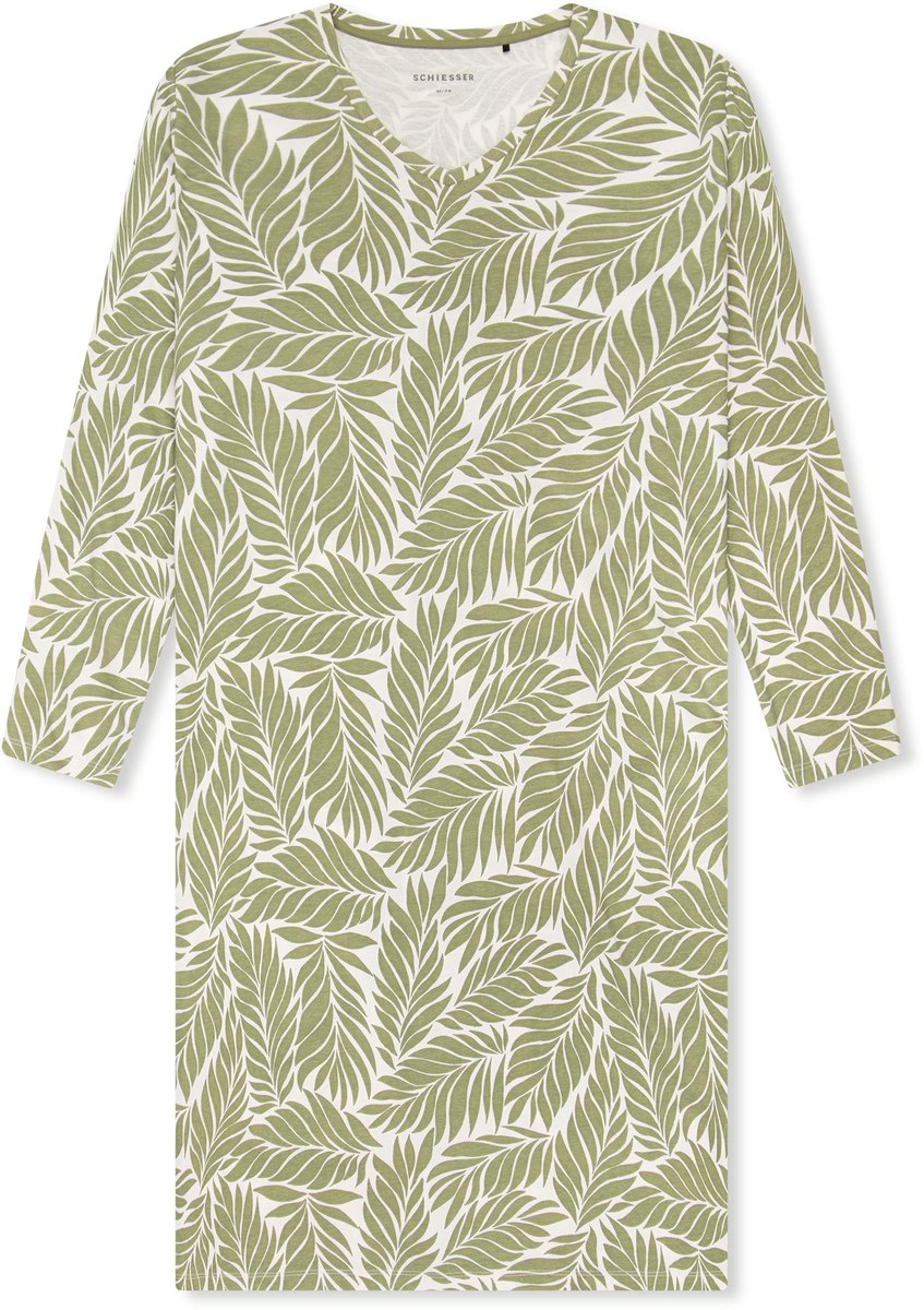 Schiesser Dames Nachthemd lange mouw - Comfort - 36 - Groen