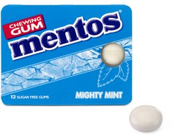 Mentos Gum Mighty Mint - Kauwgom - Blister - Suikervrij - 1x12stuks