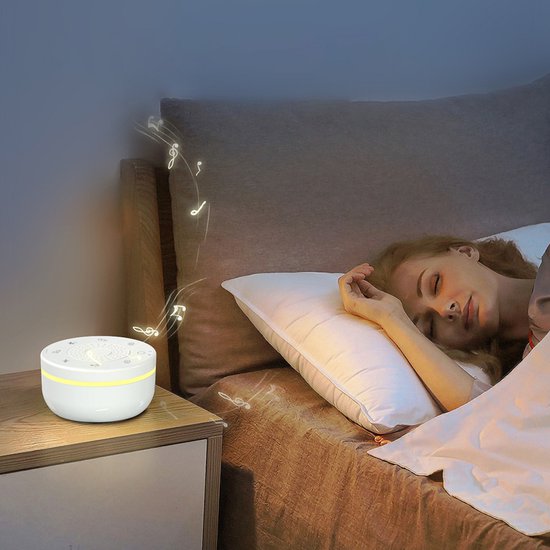 White Noise Machine met Geluiden en Zacht Ademlicht - Draagbaar Slaaphulpmiddel voor Volwassenen en Kinderen, 30 Geluiden, Timer, Oplaadbare Batterij voor Slaapkamer, Kinderkamer, Reizen — afbeelding 3
