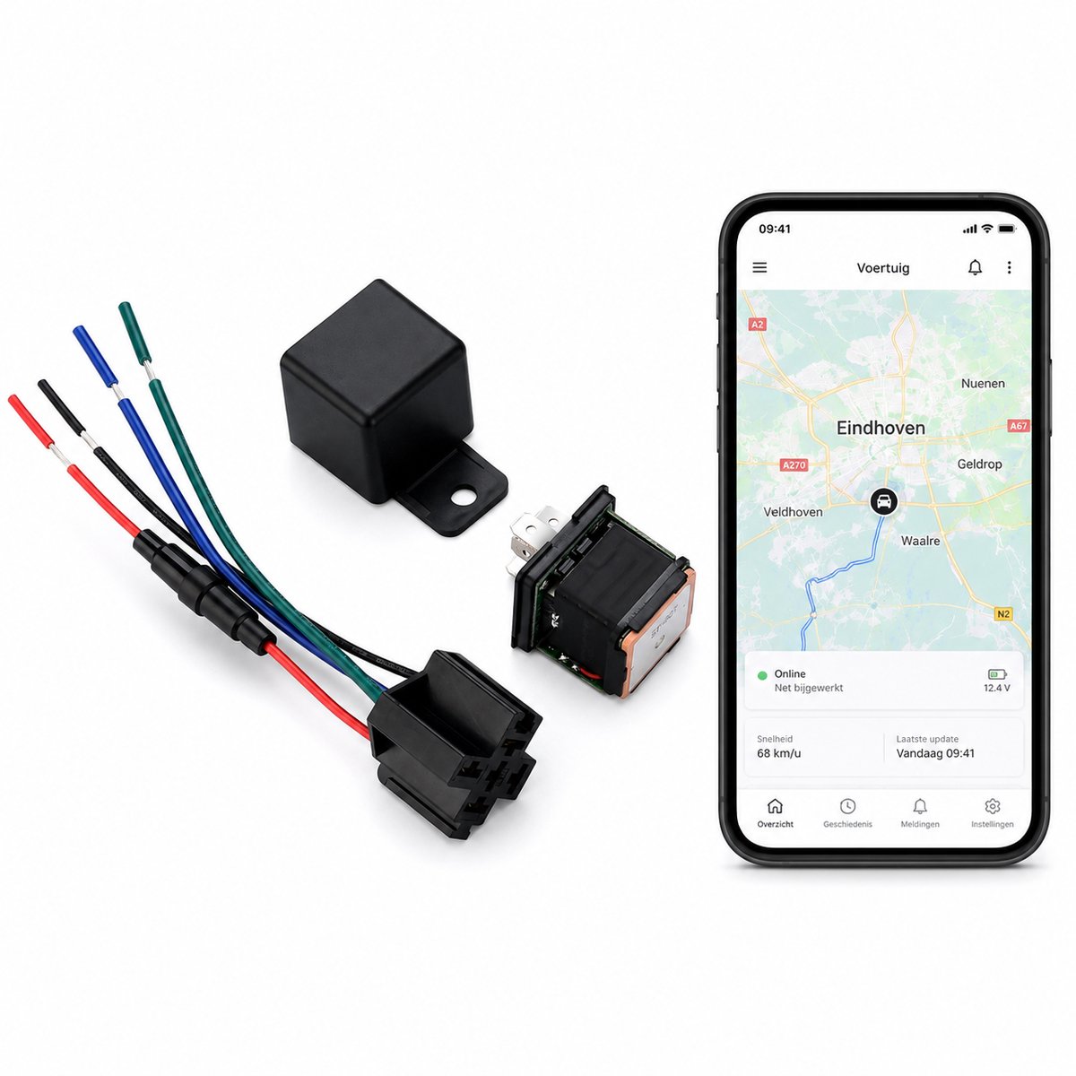 Techload GPS Tracker Auto 2G - Relais - Geofence - Zonder Simkaart