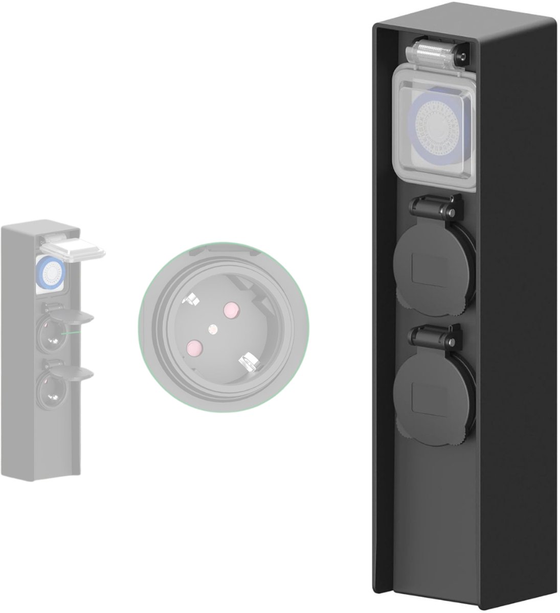 VLSelect® Buitenstopcontact - Weersbestendig - Wandcontactdoos