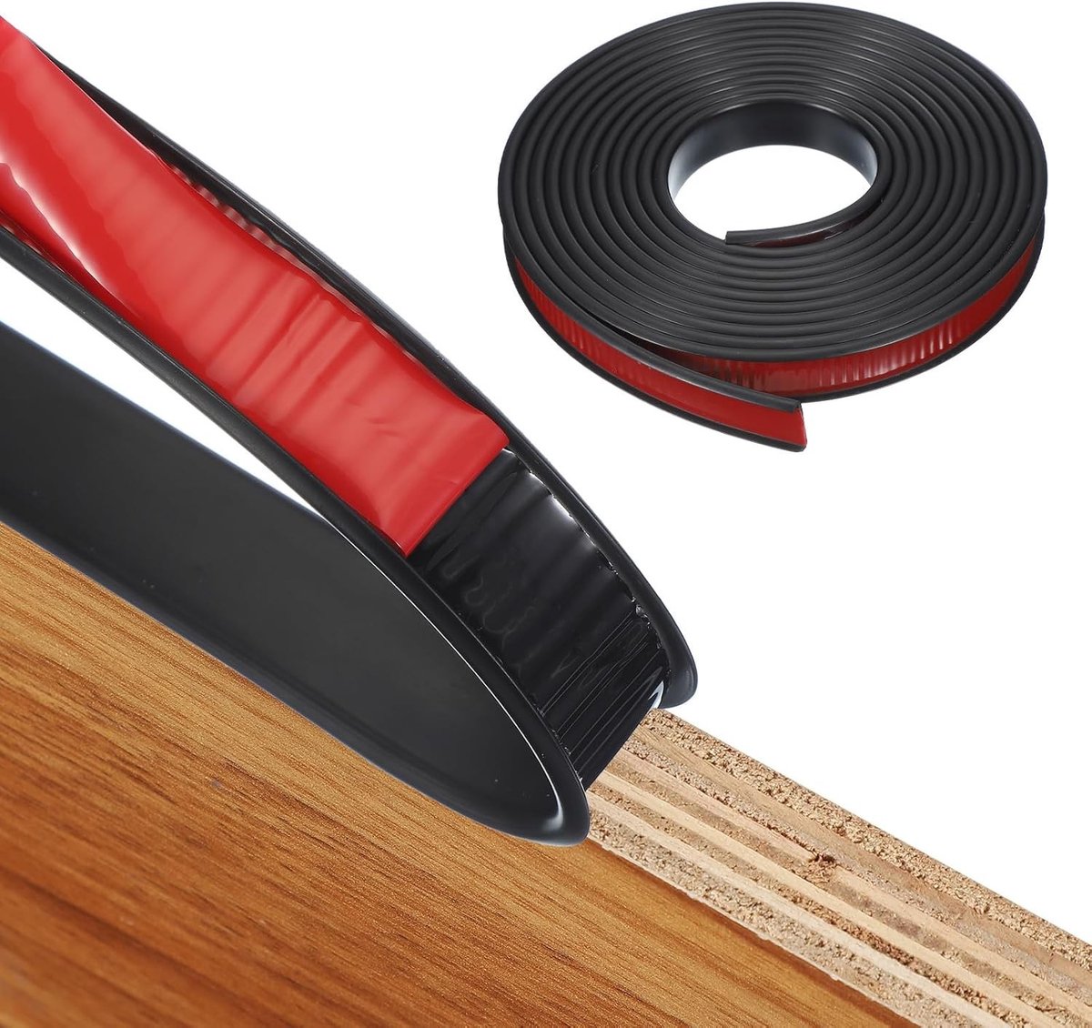 Zelfklevende Randbescherming 15 mm x 4 m, Flexibele U-vormige TPE Randband voor Keukens, Meubels en Werkbladen, Zwart