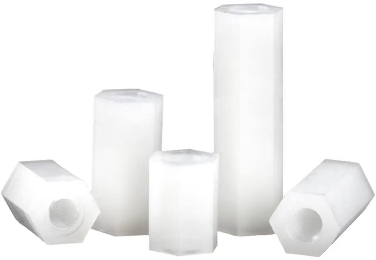 Inovra - Vrouwelijke Hex Spacer Standoff - Nylon Standoffs - Wit - M4x20mm - 30 stuks - Geschikt voor diverse toepassingen