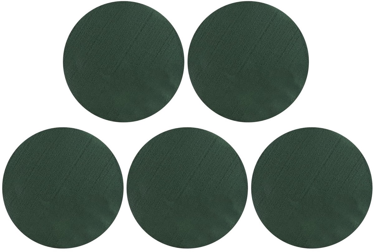 Inovra- Bloemenschuim 5 Stuks - Ronde Bloemspons 8 x 4 cm - Cilinderbloemenschuim - Zacht en Duurzaam - Waterabsorberend - Groen