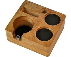 Espresso Tamper Station van Walnoot Hout, Perfecte Organizer voor 51/54/58mm Koffie Accessoires en Tamping Tools