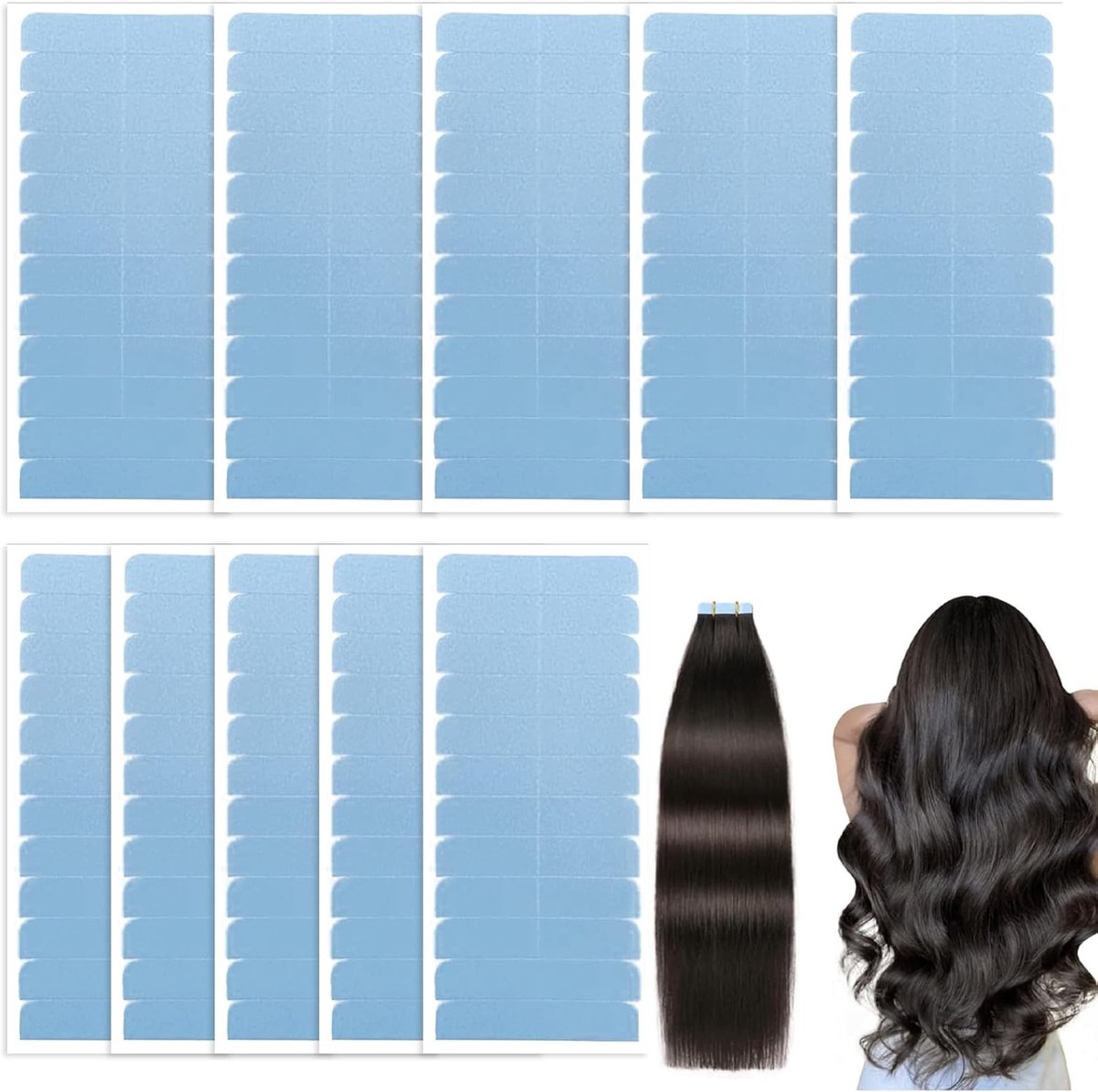 Professionele Dubbelzijdige Zelfklevende Tape voor Haarverlenging, Ideaal voor Herinstallatie en Vervangingen, 4 cm x 0,8 cm, Perfect voor Haarstrengen en Stylen