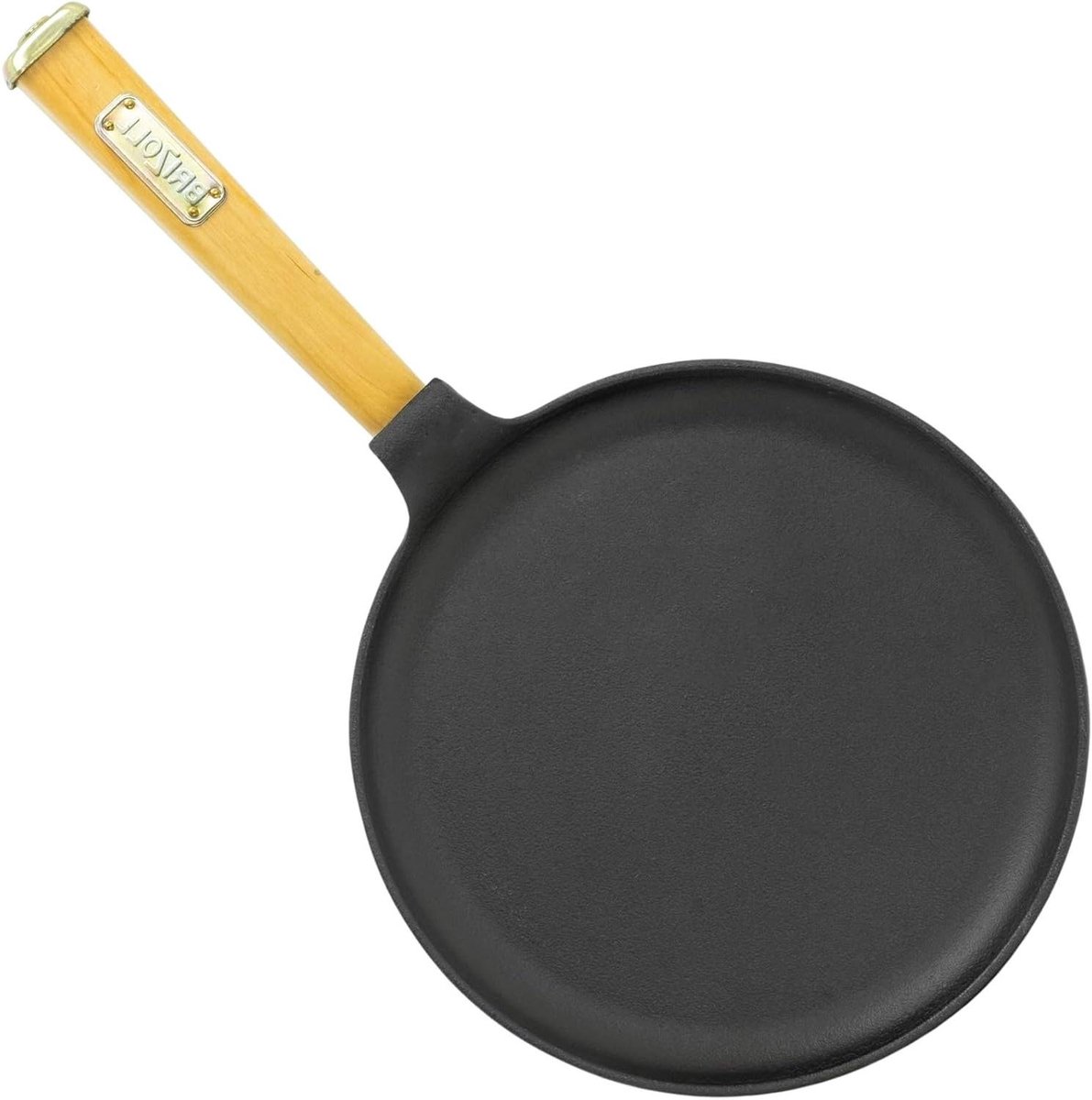 Gietijzeren pan - Koekenpan Pannenkoekenpan - Flensjes Bakken - Afschroefbaar Handvat - 24 cm Diameter - Zwart