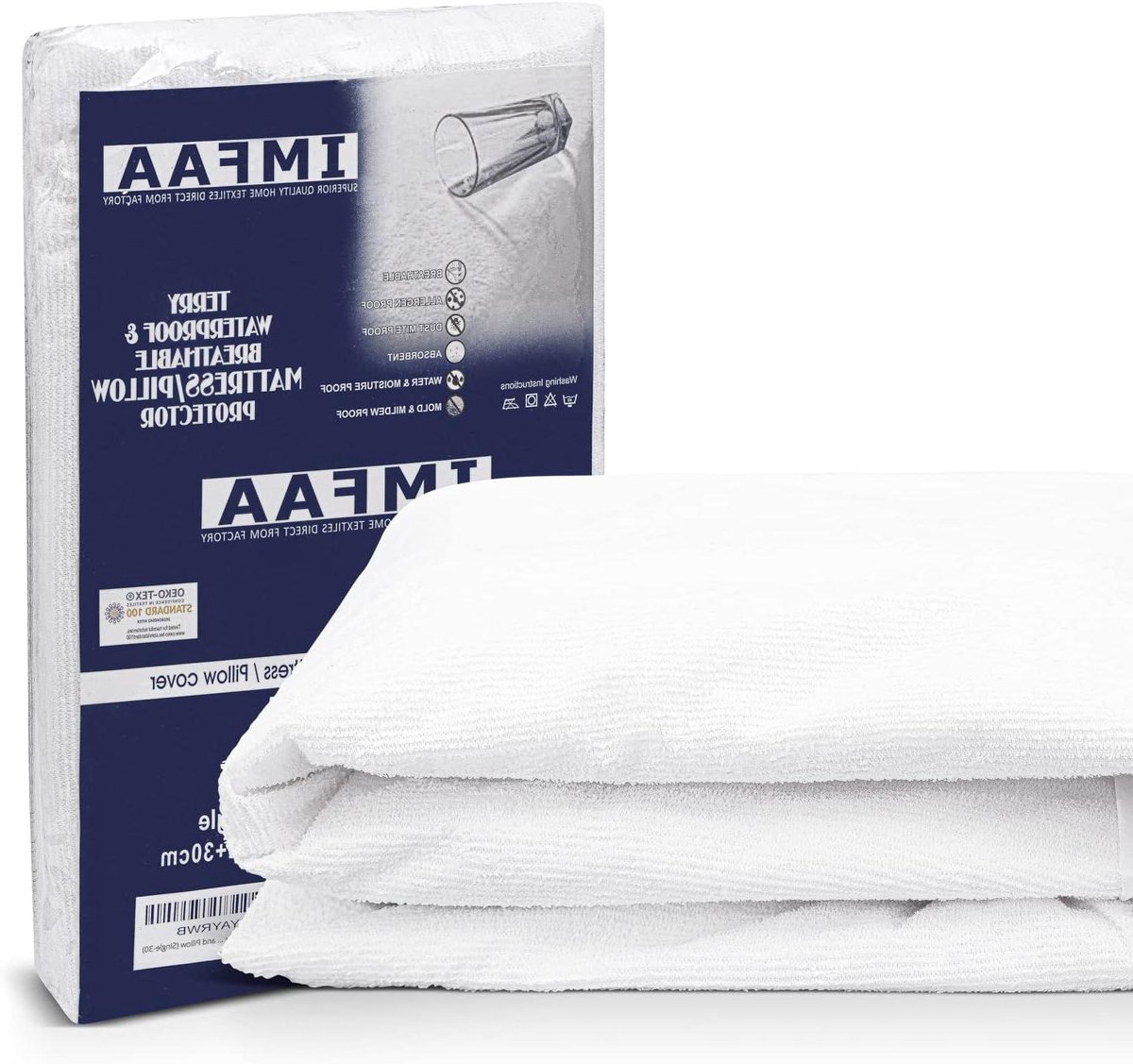 Matrasbeschermer Badstof - Molton Topper - Matras Beschermen - Waterdicht Ademend - 90x190cm - Wit