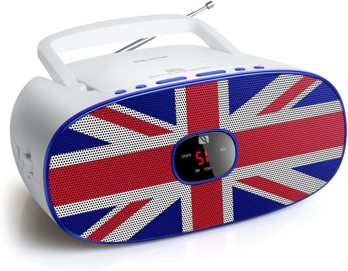 Draagbare CD-speler - Radio CD-speler - Muziek Luisteren - Netstroom en Batterij - 24 cm Breed - Meerkleurig