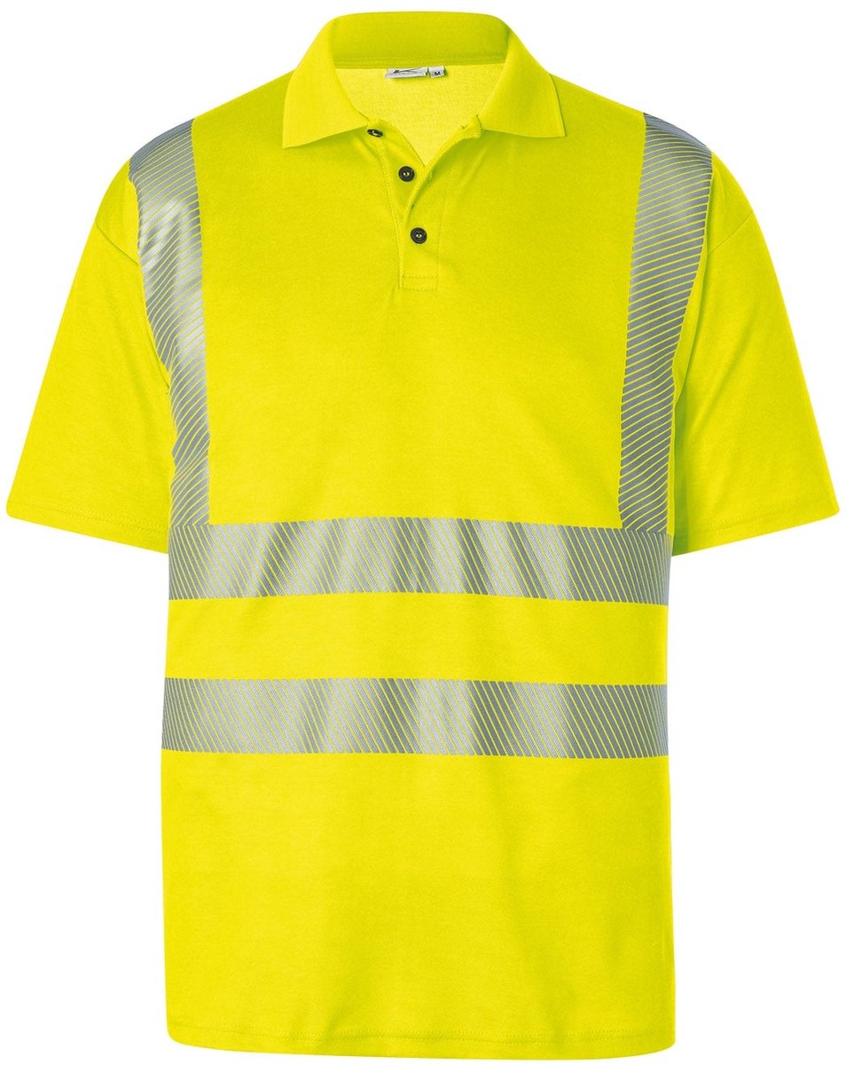 KÜBLER PSA HIGH VIS 50428227 Hi Vis Reflecterend Korte Mouw Werkpolo HEREN Fluor Geel - UPF 40+ - 180 g/m²