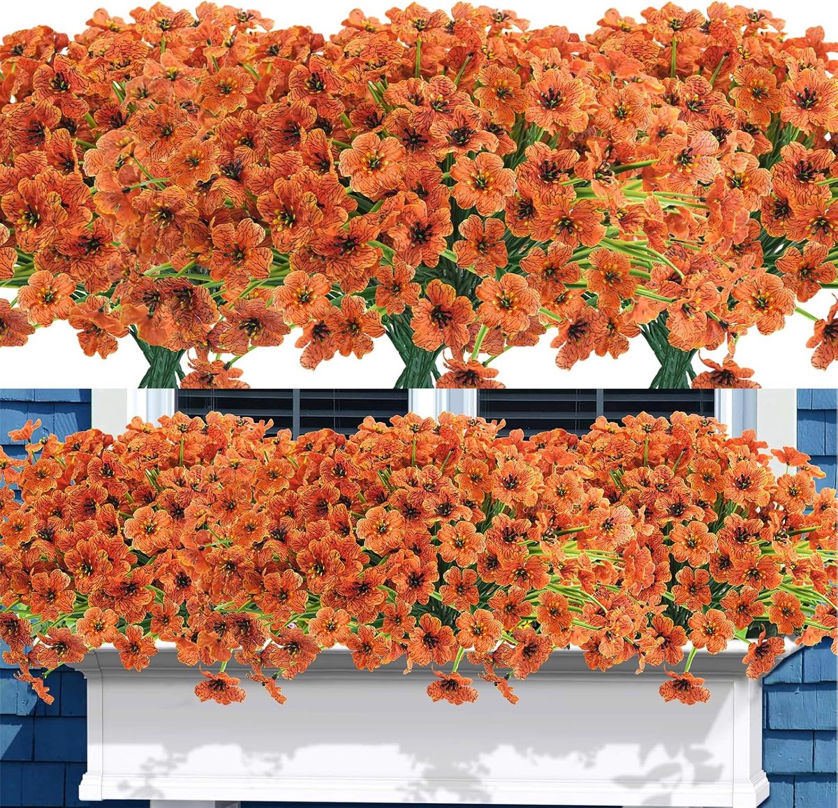 kunstplant - Kunstbloemen - kunstherfstbloemen - Kunstplanten Kunstbloemen - UV-bestendige Kunstbloemen voor Buiten Bakken - Levensecht en Kleurecht - Pollenallergievriendelijk - 12stuks