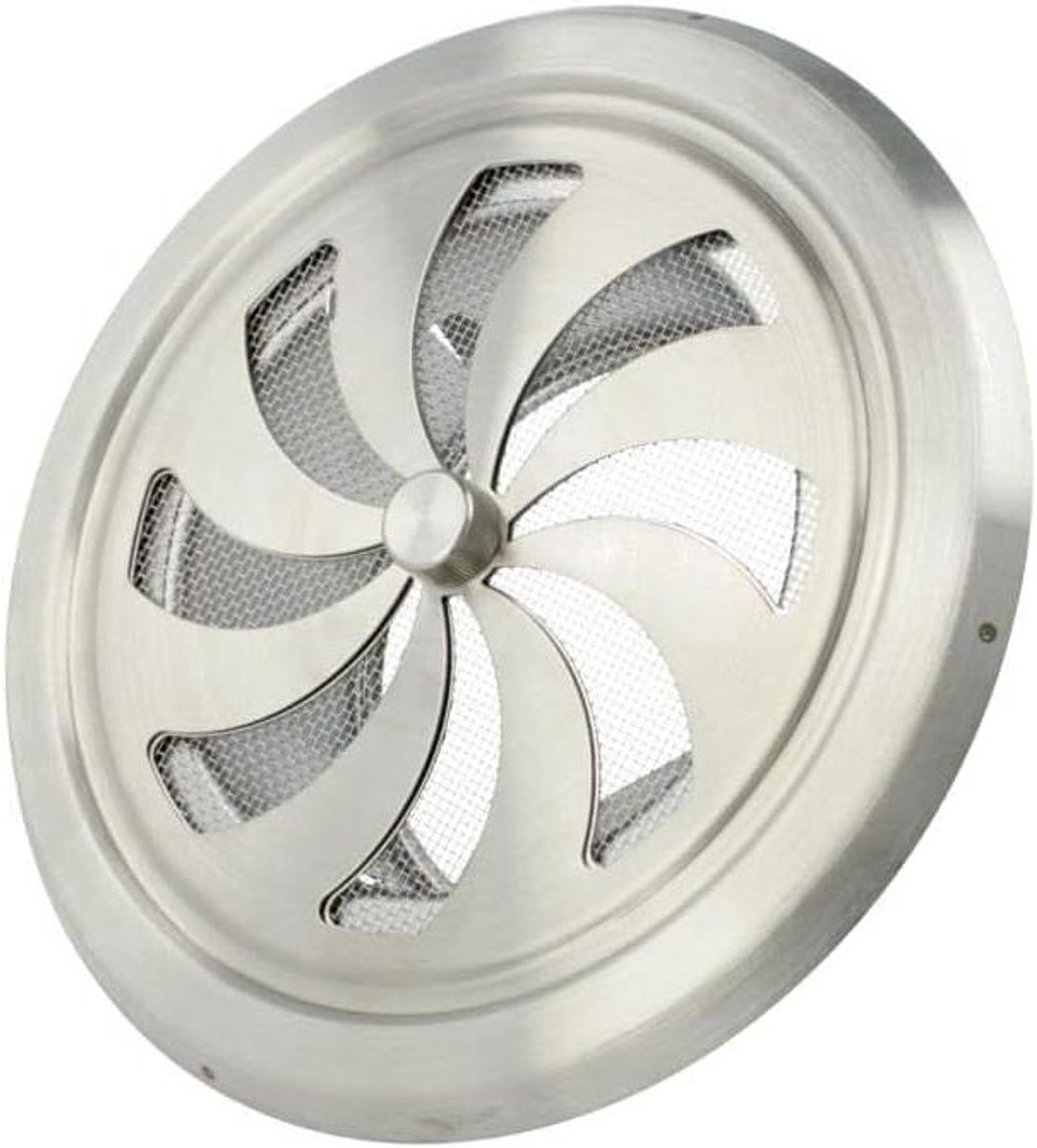 Ventilatierooster Inox - Luchttoevoer Rooster - Luchtregulatie Binnen - Insectenwerend Gaas - Aansluitmaat 125mm - Mat Geborsteld