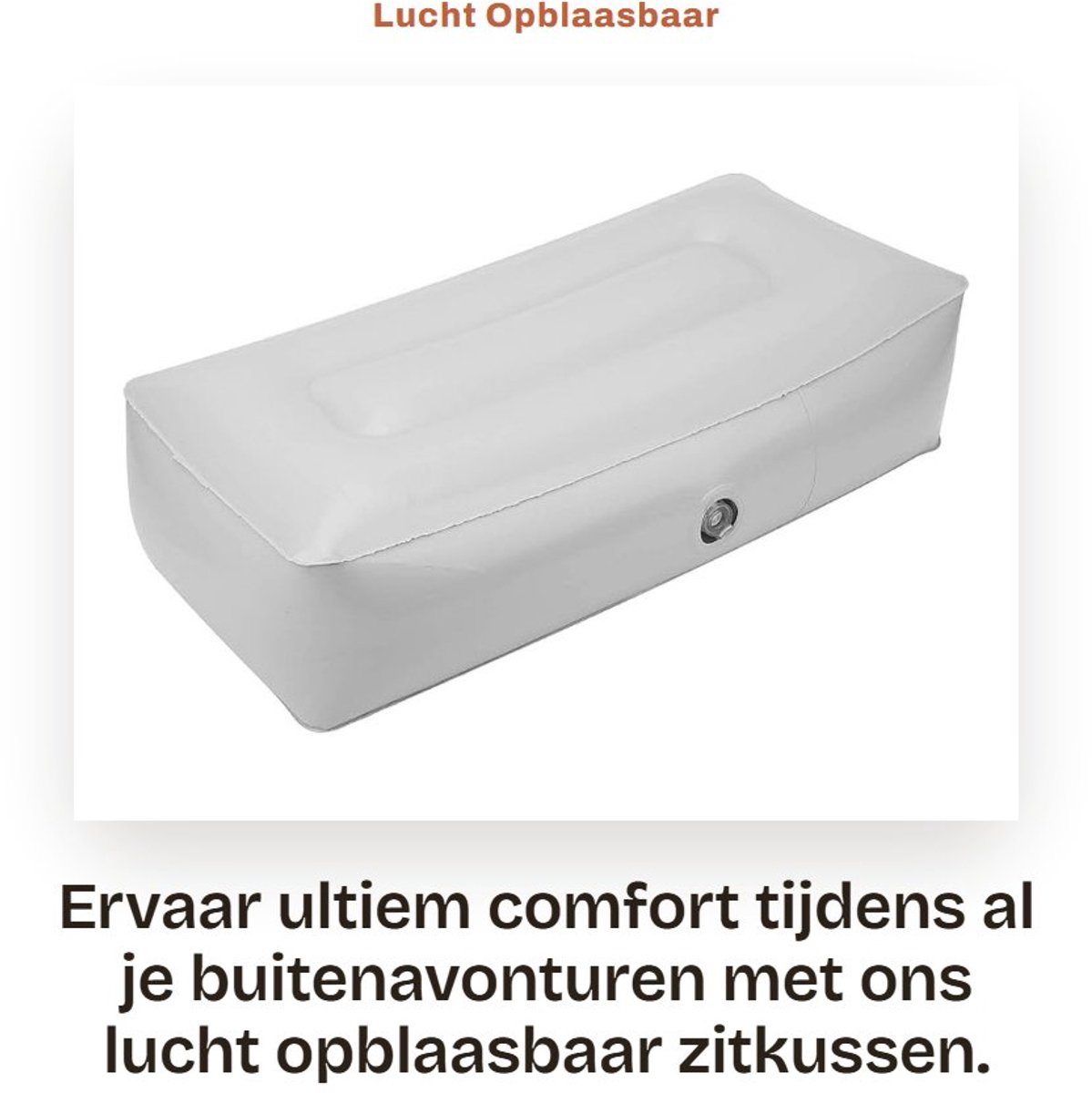 Inovra- Zitkussen Opblaasbaar - Kajak/Kano - Vochtbestendig - Zacht PVC - Outdoor/Camping - Comfortabel Zitkussen - Opblaaskussen