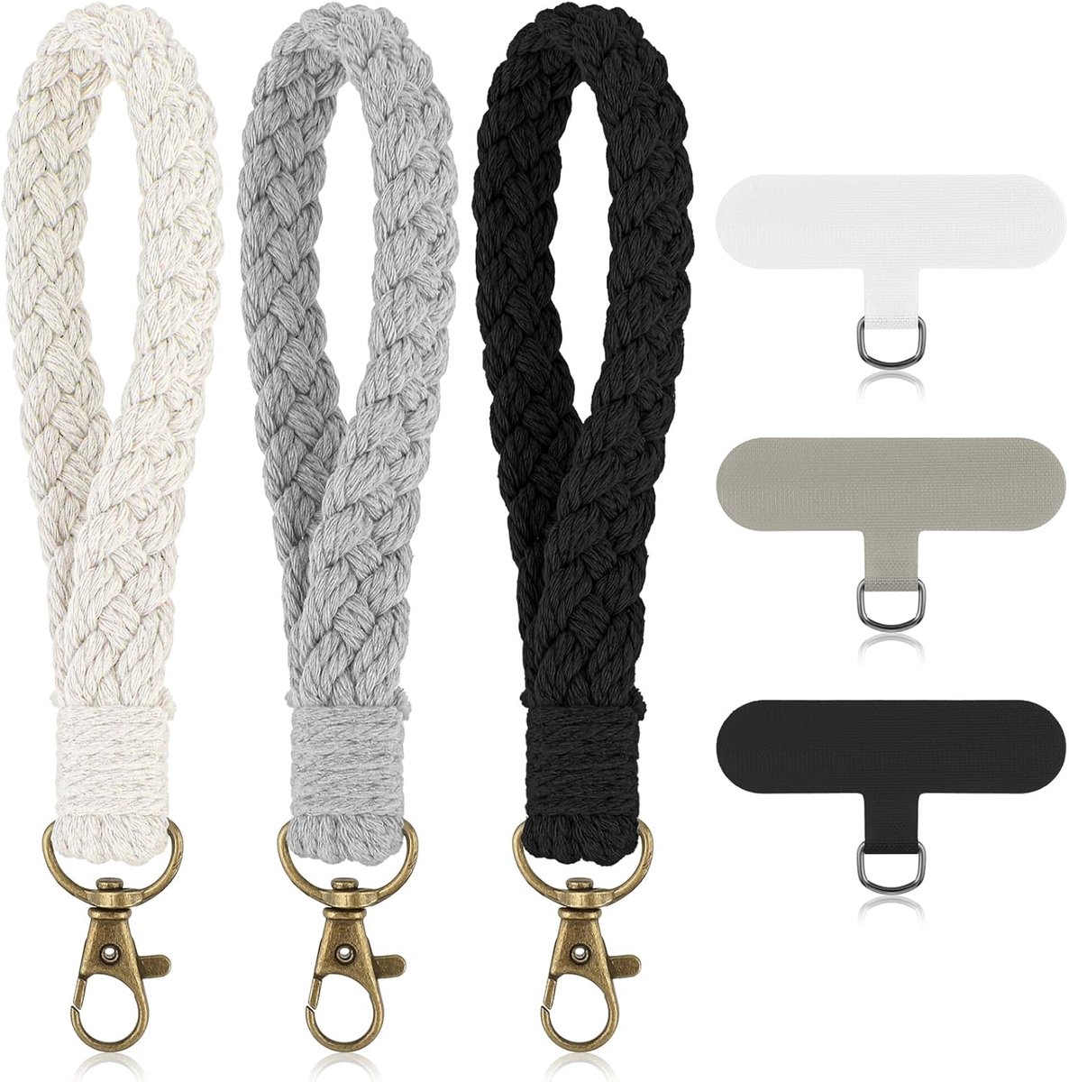 Thijox - Mabor Telefoon Polsband Lanyard Set van 3 - Mobiele Telefoon Tether Tab Sleutelhanger Polsband Charm - Anti-Loss Telefoon Ketting voor Mannen