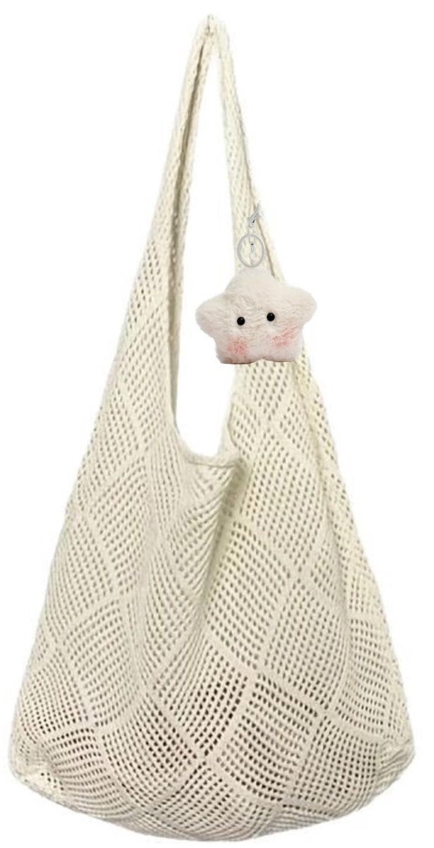 Inovra - Strandtas voor buiten, strandtas voor dames, opvouwbaar, casual, strandtas van holle mesh, tot tas voor familievakantie, reizen, winkelen