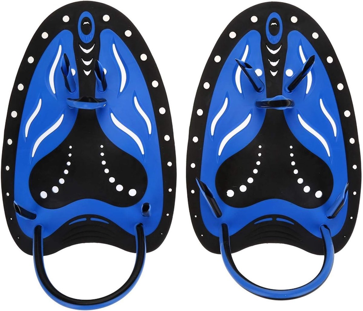 Fins Swim Hand Paddle - Verstelbare Duik Trainingshandschoenen voor Professionele Zwemtraining, Ideaal voor Verbetering van Techniek en Kracht in het Water (Blauw)