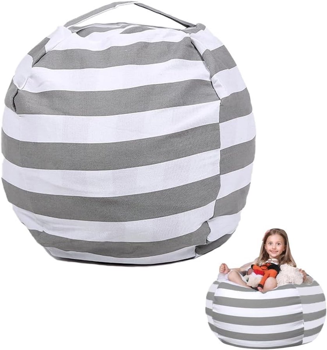 Grote Opbergzak voor Pluche Speelgoed, Zachte Bean Bag voor Kinderen, Comfortabele Speelgoedopslag en Organisatie