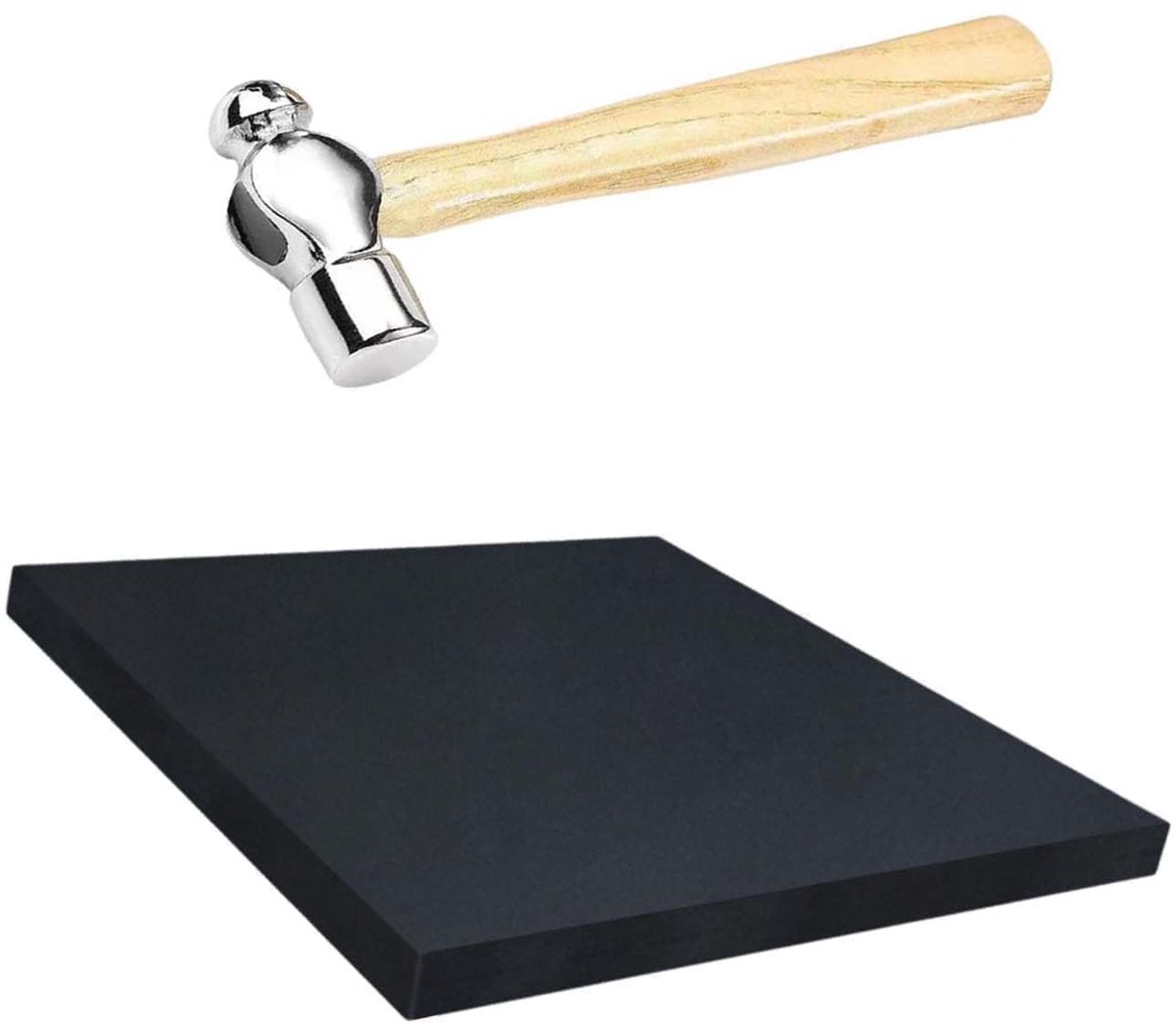 Inovra- Mini-Hamer 15 cm - Metalen Sieradenhamer - Rubber Houder 10 x 10 x 2 cm - Voor Sieraden Maken - Schokdempend - Nauwkeurige Slagkracht