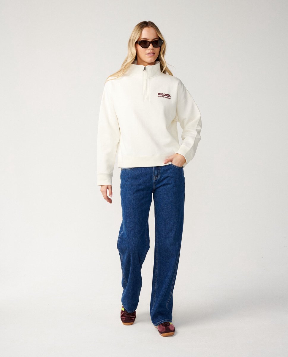 Rip Curl Surf Puff 1/4 Zip - Bone