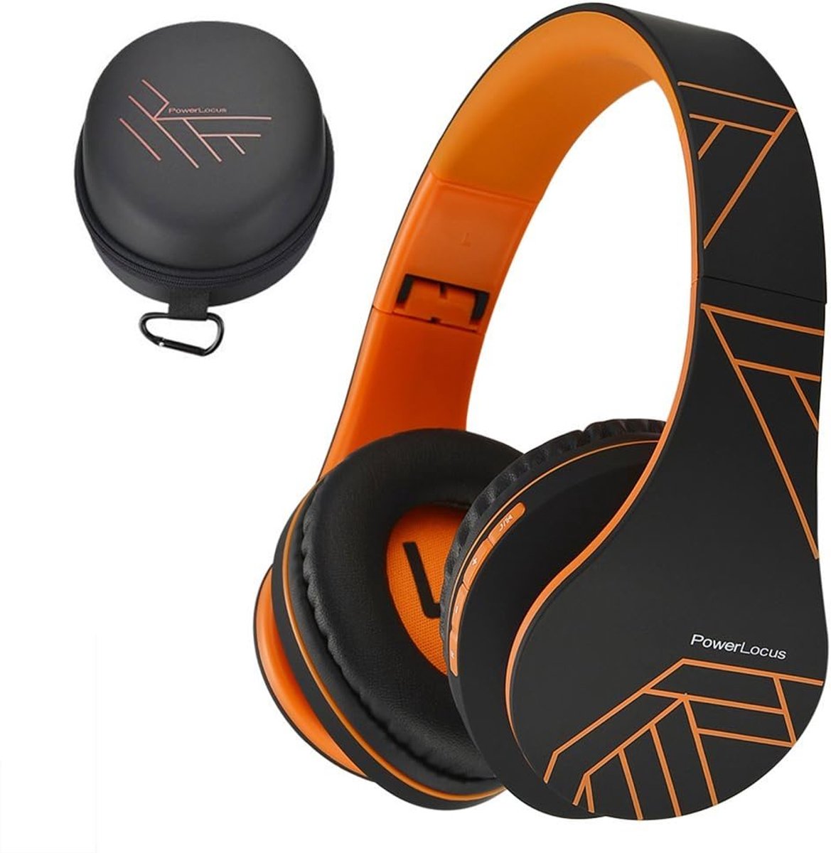 Thijox - Bluetooth Koptelefoons Over-Ear Draadloos Inklapbaar met Microfoon, Micro SD Slot, FM Radio, 15 uur Muziekafspeeltijd, Oranje voor Smartphone