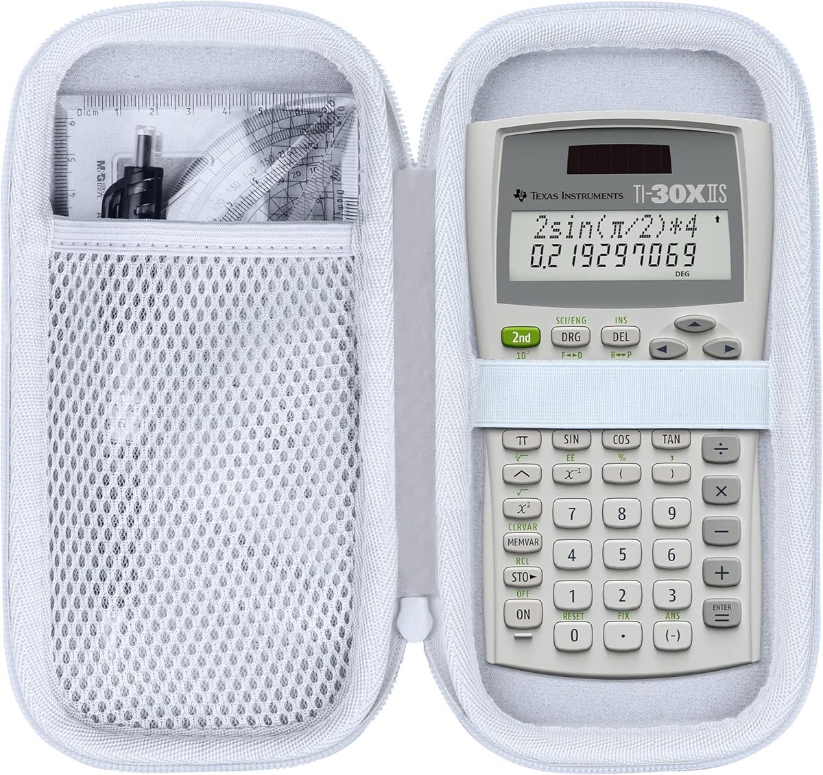SnelShoppen - Hard Protective Case voor Wetenschappelijke Rekenmachine - Geschikt voor TI-30X, TI-34 MV, TI-36X Pro - Wit - Duurzaam en Beschermend