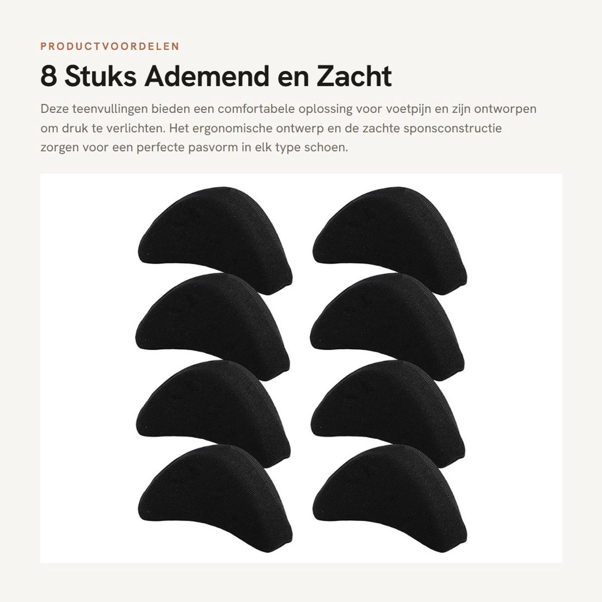Inovra- Inzetstukken Ademend - Teenvullingen - Schoenpunten - Pijnverlichting - Ergonomisch Design - Zachte Sponsconstructie - Inlegzolen
