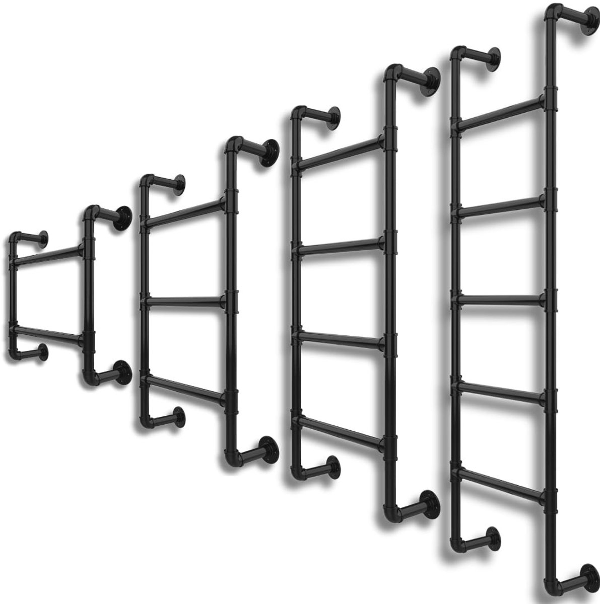 Inovra- Muurbeugel Ladder 5-Treden - Wandlader - Corrosiebestendig - Duurzaam - Toegang tot Dak/Kelder - Geschikt voor Binnen/Buiten - Wandladder
