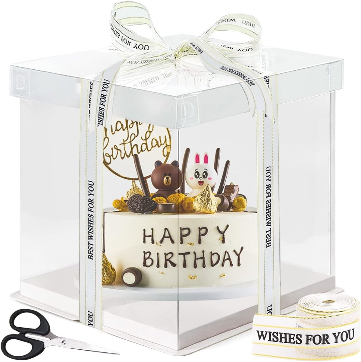 Transparante Taartdoos 30 x 30 x 25 cm - Dubbele Laag Cupcakes en Muffins met Deksel - Cadeau- en Gebakdoos voor Feestjes, Verjaardagen en Valentijnsdag