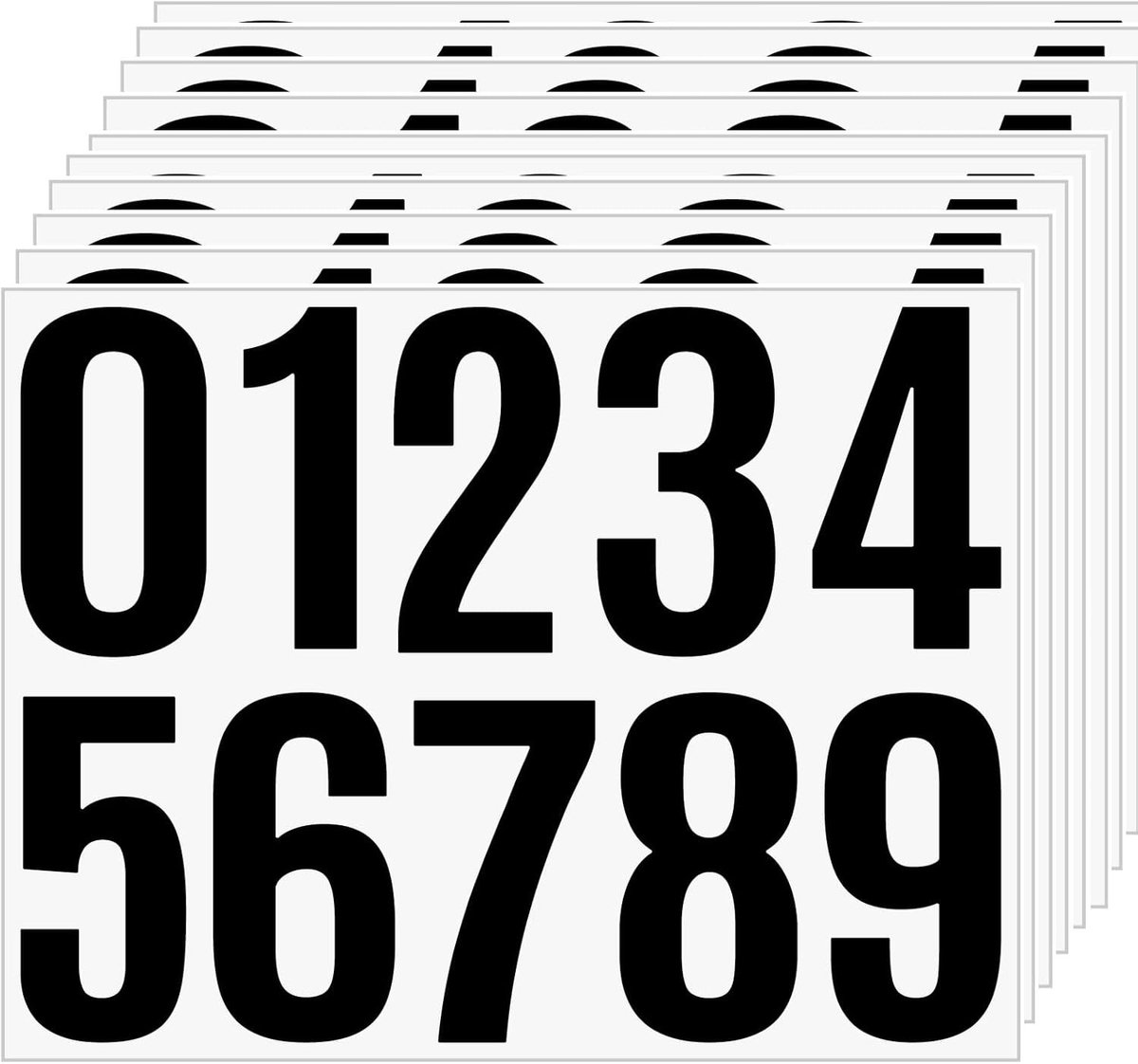Weerbestendige Reflecterende Huisnummer Stickers - Zelfklevende Cijfers 0-9 voor Brievenbus en Deur, 10 cm, 100 Stuks, Duurzaam en Waterproof