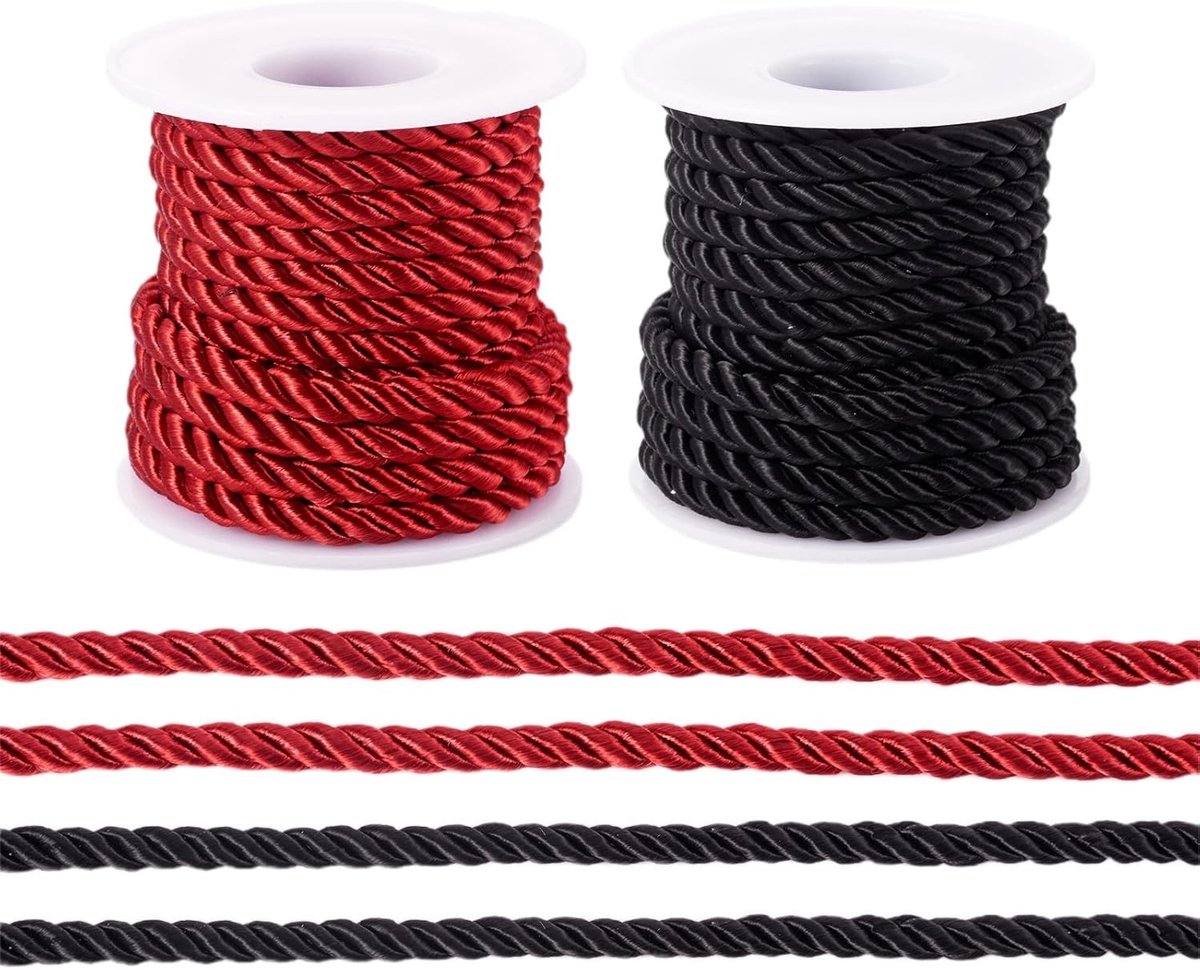 8M Polyester Gedraaide Touwen 5mm Handgemaakte Vlechtkoord voor Sieraden, Armbanden en Decoratie