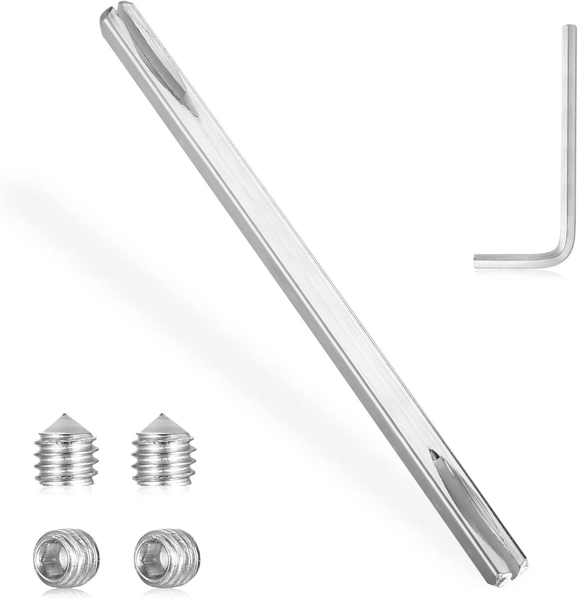 Pin voor Deurhandgreep 8mm x 150mm, Vierkante Spindle Rod voor Deurklink en Deurslot, Inclusief Sleutel en Schroeven voor Binnengebruik