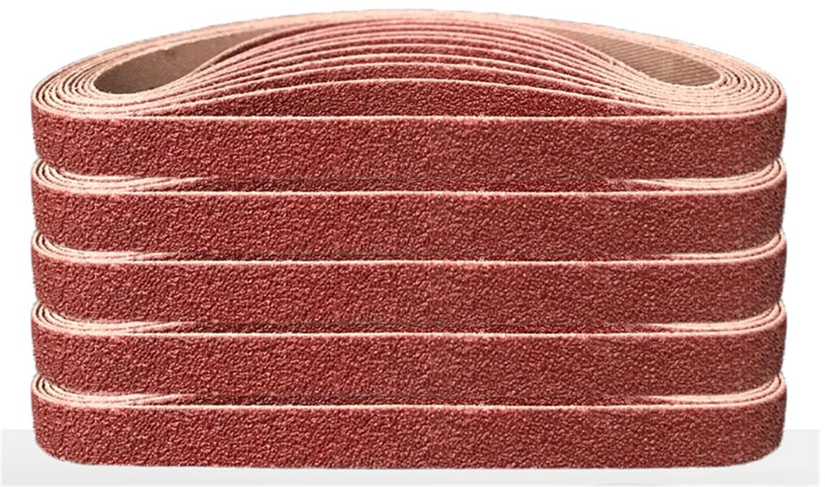Schuurbanden Aluminium Oxide 10 x 330 mm. 5 verschillende korrels, telkens 6 X 40，80，120，180，320, schuurbandenset voor bandschuurmachine, polijsten van metaal, hout