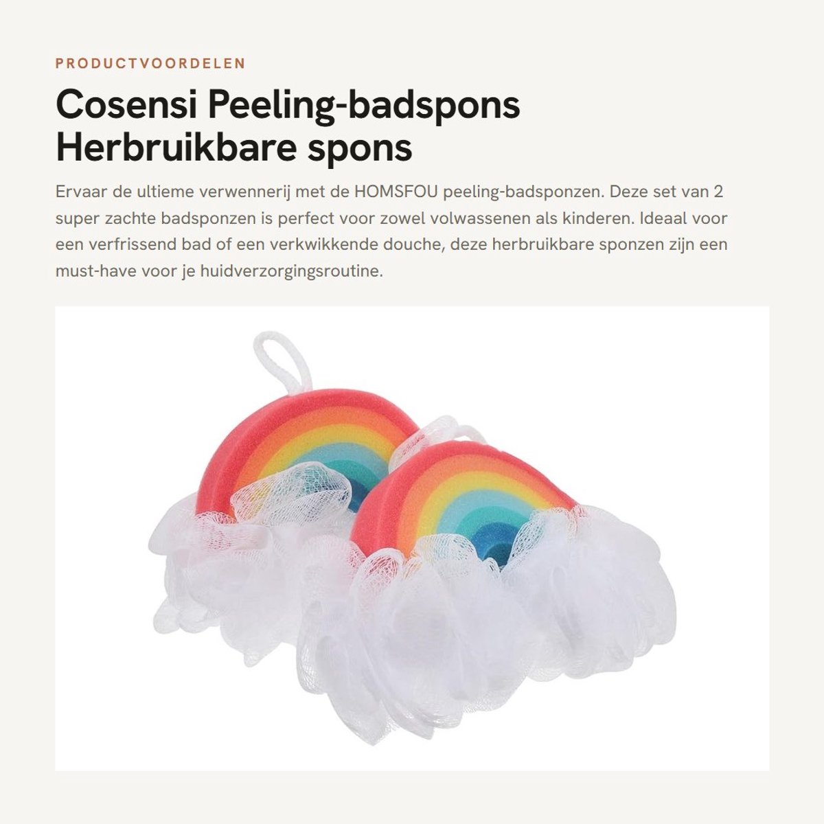 Dailygoods- Peelingspons - Super Zachte Badspons - Herbruikbare Spons - Douche Spons - Badsponsen - Set van 2 Stuks