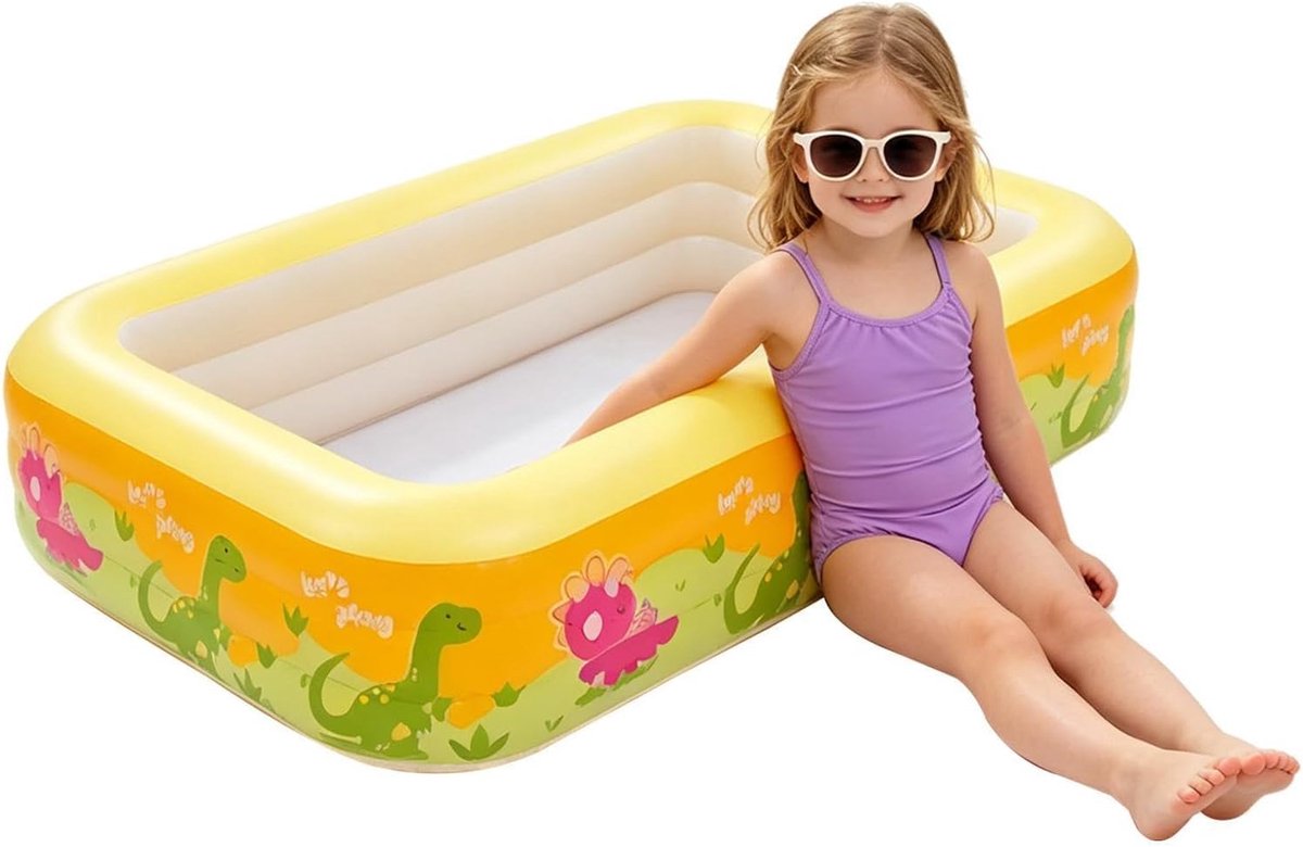 Thijox - Opblaasbaar Kinderzwembad | Draagbare PVC Badkuip voor Kinderen en Volwassenen | Ruimtelijk Zwembad voor Tuin, Buiten, Feest of Camping